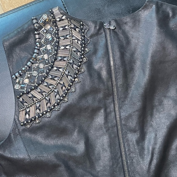 Sachin & Babi Leather Shift Embellished Dress - Picture 5 of 9